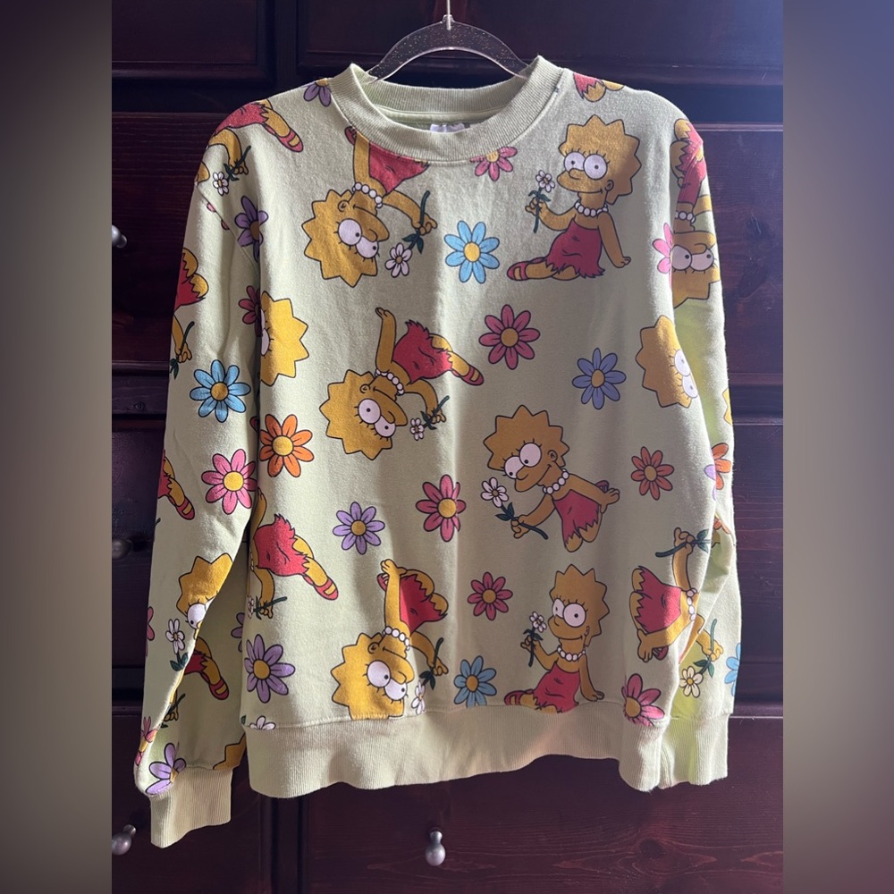 Lisa Simpson Green Floral Sweater
